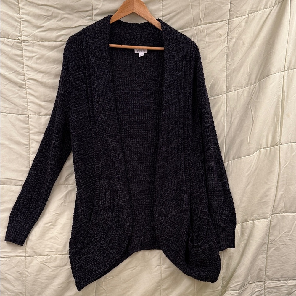 Market & Spruce Charcoal Open-Front Cardigan